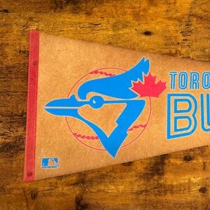 Vintage MLB Toronto Blue Jays pennant aged